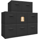 STORAGE MANIAC eight-pack cube-bin front view with sturdy handles for organization