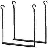 Storage Maniac adjustable closet rod extended provides extra hanging space.