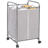 Storage Maniac 2-section laundry sorter front view for organized sorting.
