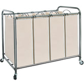 Overview of STORAGE MANIAC 4-Section Laundry Sorter for spacious organization.