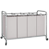STORAGE MANIAC Laundry Sorter four-section front view highlights large capacity for families.
