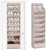 Storage Maniac over-the-door shoe organizer on door keeps pairs handy.