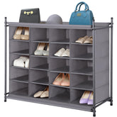 STORAGE MANIAC stackable shoe cubby front view showing organized footwear