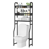 StorageIDEAS over-the-toilet 3-tier black shelf saves space for towels and essentials.