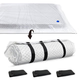 Storage Master twin mattress bag showing roll-and-compressed bundle for easy storage