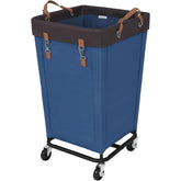 StorageWorks 160L laundry basket with wheels side view showing smooth mobility across floors