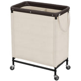 StorageWorks 2-Section Laundry Hamper front view with dual compartments for sorting.