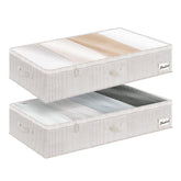 StorageWorks large under-bed bin with clear lid shows contents at a glance.