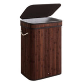 StorageWorks bamboo-lid laundry hamper keeps dirty clothes hidden and reachable