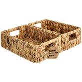 StorageWorks Water Hyacinth Basket closeup weave highlighting artisanal craftsmanship for organized spaces