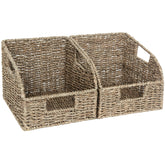StorageWorks wicker baskets 2 pack on pantry shelf for organized, accessible storage