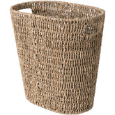 StorageWorks wicker waste basket handwoven water hyacinth for compact spaces.