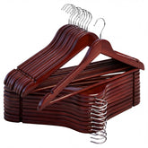 StorageWorks wooden hangers with heavy-duty wood design supporting heavy garments