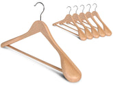 StorageWorks wooden hangers 6-pack for sturdy closet organization.