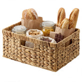 StorageWorks large rectangular wicker basket, front view, ideal for versatile home storage.