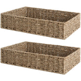 StorageWorks large seagrass tray bathroom two-pack on a shelf for tidy essentials