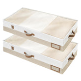 StorageWorks large under-bed bin with transparent lid for quick content checks.