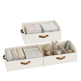 StorageWorks trapezoid bin with wide opening for quick access to items.