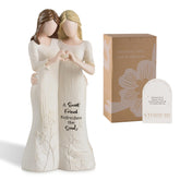 Storieme best friend figurine in white dress with finger heart for desks