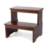 StrongTek Bamboo Two Step Stool front view for easy height access
