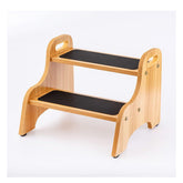StrongTek wooden 2-step stool for kids with sturdy, kid-friendly design.