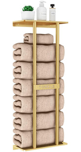 STWWO towel storage rack, 30-inch gold wall-mount keeps towels organized and accessible.