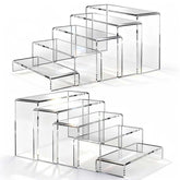 StyEdEk large acrylic risers front view showcase desserts with crystal clarity.