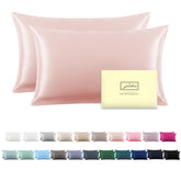 Suatien silk pillowcase coral with hidden zipper protects hair and skin.
