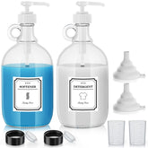SUBEKYU laundry detergent dispenser 64oz front view shows a clear glass bottle for easy content recognition.