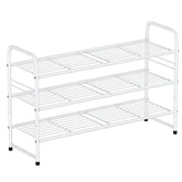 SUFAUY 3 tier shoe rack front view with roomy shelves for sneakers