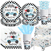 Suhelkit Fast One blue race car dinner plates for 9-inch meals