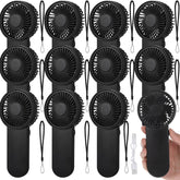 Sumind 12-pack mini handheld fans in black for portable personal cooling.
