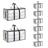 SummitFlare 8-pack heavy-duty bags folded under the bed for compact storage.