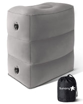 Sunany inflatable foot rest pillow for travel, compact and ready to boost in-flight comfort.