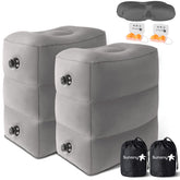 Sunany inflatable travel foot rest pillow folded compact for easy packing