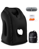 Sunany travel pillow inflates to provide neck support during flights.
