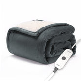 Sunbeam Electric Throw Royal Mink Sherpa front view for cozy warmth.