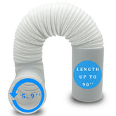 SunDiao portable AC hose shows a 5.9-inch diameter for universal fit.