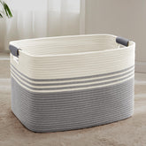 SunNewt 86L laundry basket with leather handles for easy transport