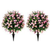 Sunnyglade boxwood topiary ball tree with pink flowers for outdoor decor.