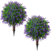 Sunnyglade lavender topiary ball tree assembly—easy setup with ground spike.