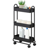 SunnyPoint Slim Rolling Storage Cart 3-tier in a compact corner provides accessible storage