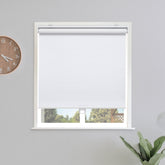 Sunoff blackout roller shade white front view showing privacy and light control