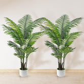 Suntee artificial palm tree 4ft in white pot, ideal for balanced living room display.