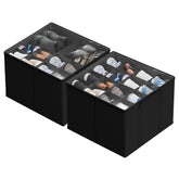 SUOCO shoe organizer in closet top view showing compact vertical storage