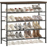SUOERNUO 5-tier shoe rack front view shows organized entryway storage.