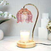 SupBri dimmable flower candle warmer lamp pink glow adds cozy ambiance
