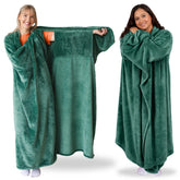 Super Blanky wearable blanket with pocket sleeves for warm hands-free comfort.