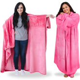 Super Blanky wearable blanket with pocket sleeves for easy movement and warmth.