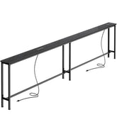 SUPERJARE 102-inch sofa table front view with built-in outlets for convenient charging